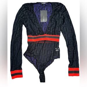 NWT Fashion Nova Semi Sheer Pattern Bodysuit
